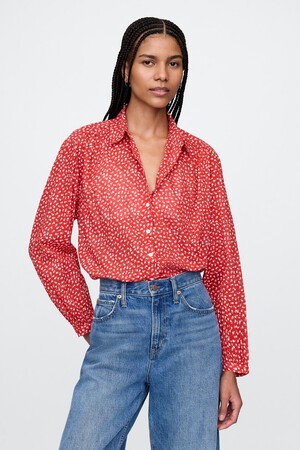 Relaxed Button-Front Shirt