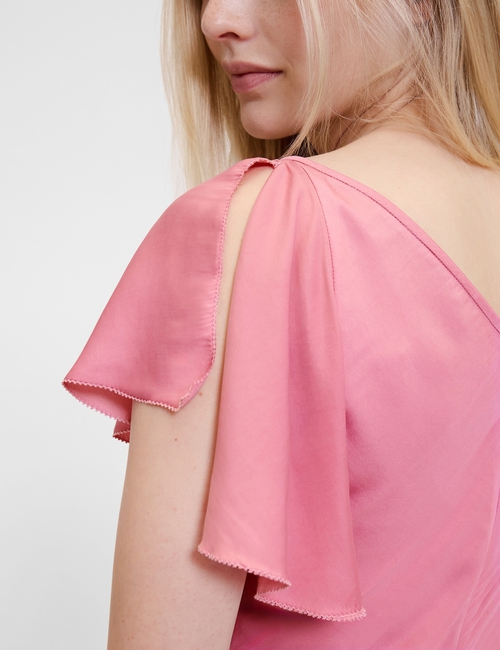 GAP STUDIO WASH FLUTER SLEEVE MIDI DRESS