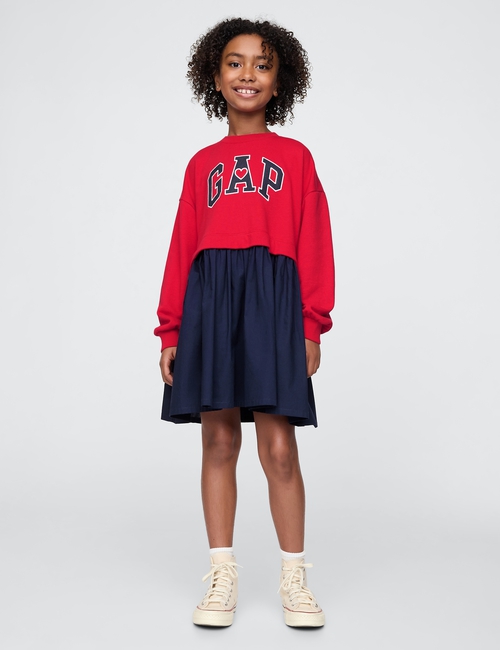 Kids 2-in-1 Vintage Soft Sweatshirt Dress