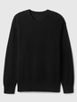 Oversized Fisherman-Stitch Crewneck Sweater