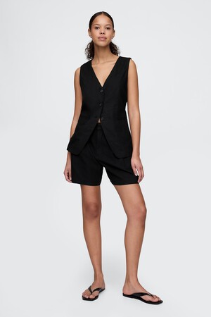 365 High Rise Linen-Blend Shorts