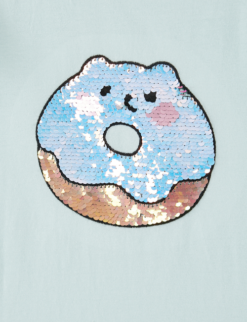 Kids Flippy-Sequin Flutter Sleeve Graphic T-Shirt