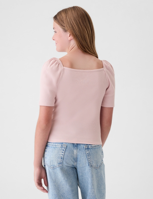 Kids Sweetheart Puff Sleeve Top