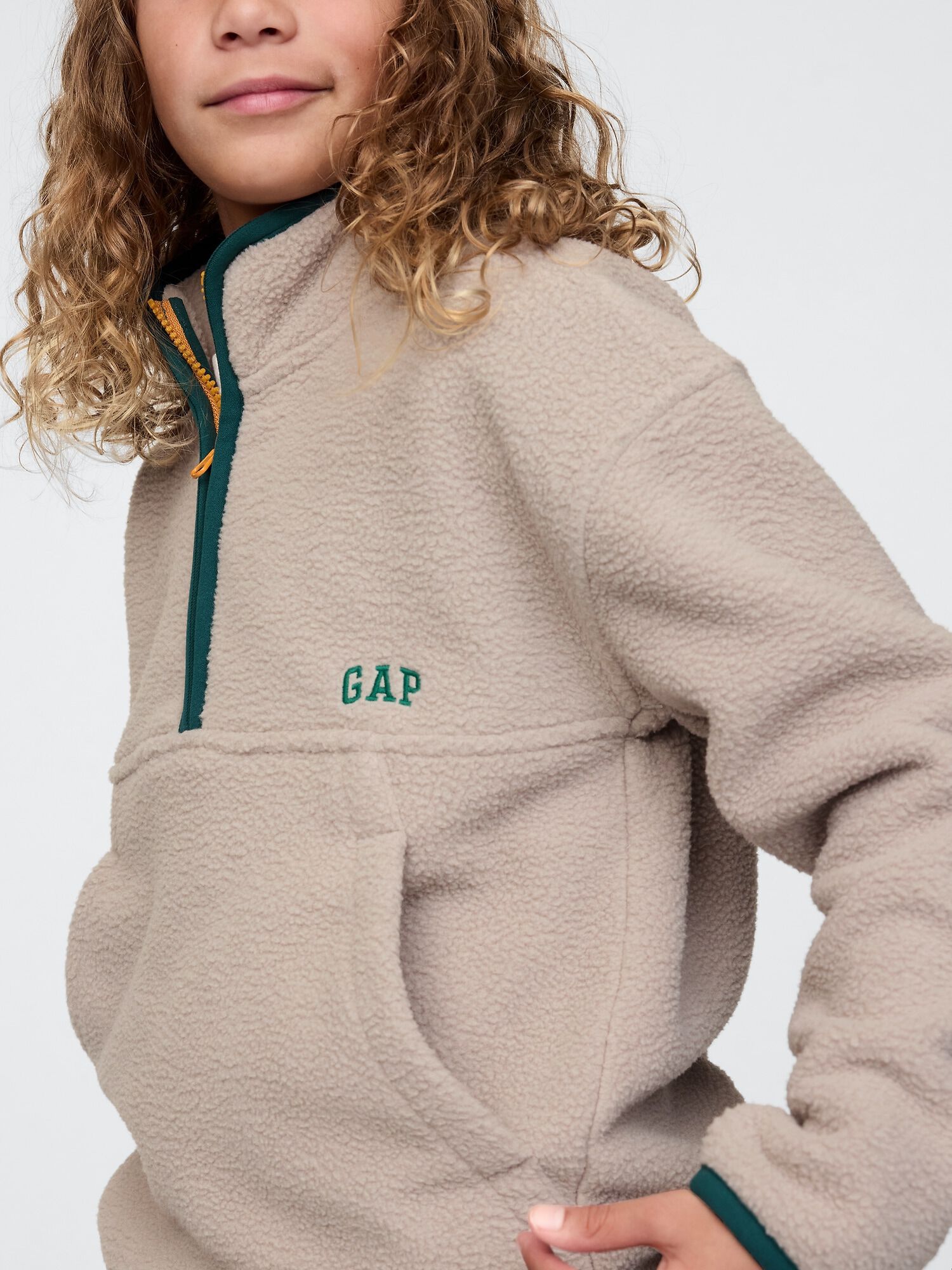 Youth sherpa pullover top