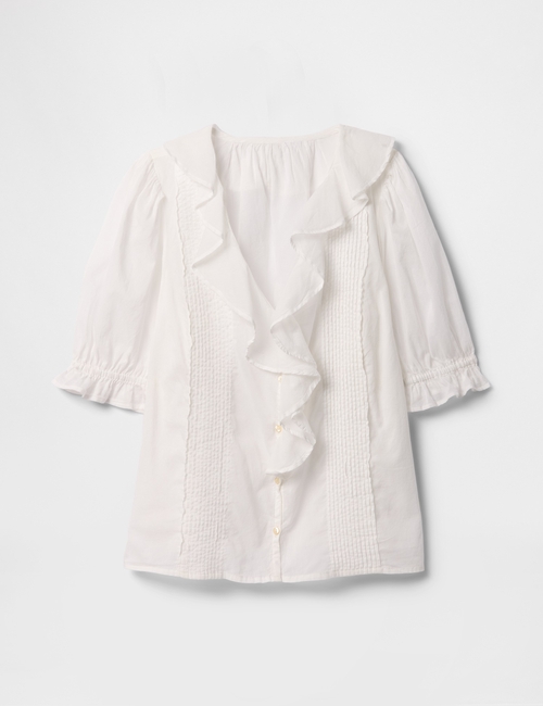 Relaxed Voile Ruffle Top