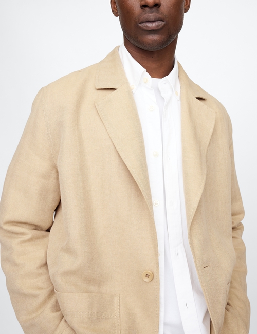 Relaxed Linen-Cotton Blazer