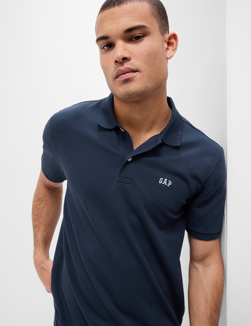 Gap Logo Stretch Pique Polo Shirt