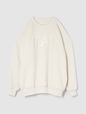 Oversized Sherpa Heart Logo Sweatshirt