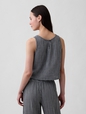 Cotton Gauze Racer Shell Tank Top