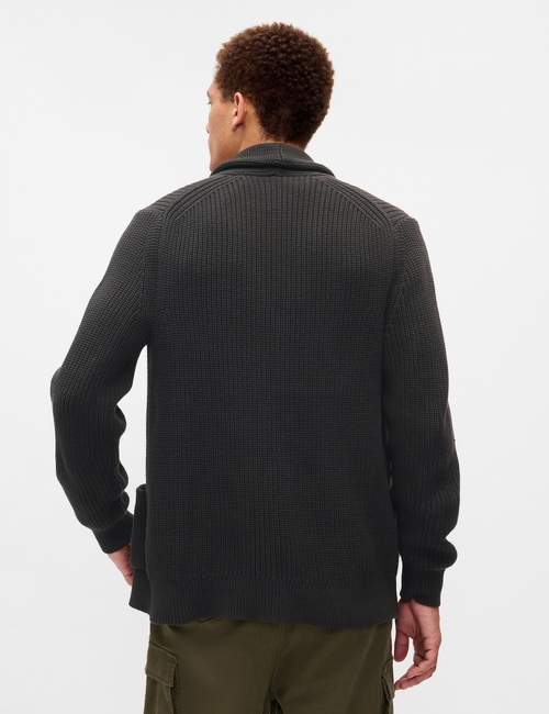 Textured Rib Shawl Cardigan