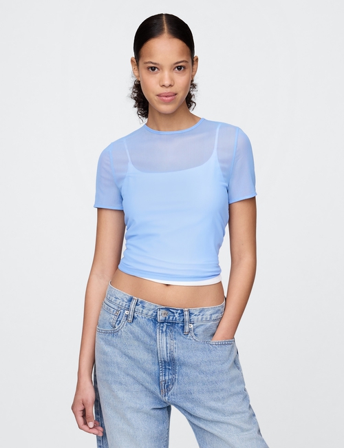 Mesh Cropped T-Shirt