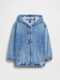 SOFT HOODED DENIM JACKET - INDIGO