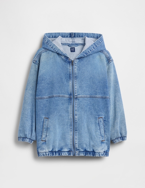 SOFT HOODED DENIM JACKET - INDIGO