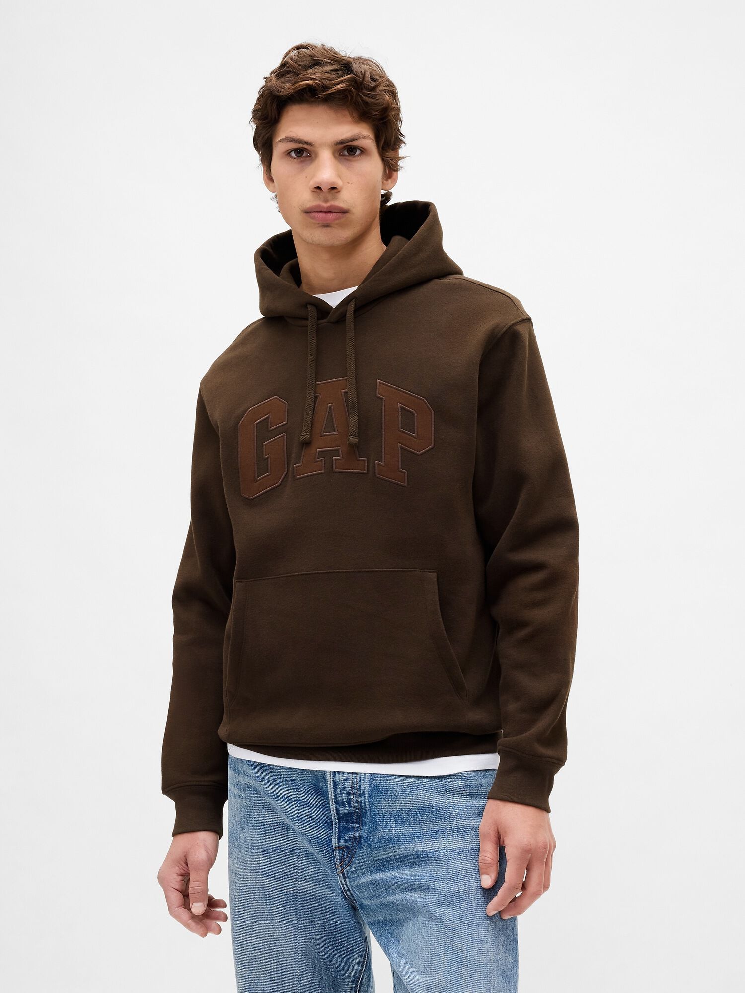 Shop Adult VintageSoft Arch Logo Hoodie for | GAP UAE