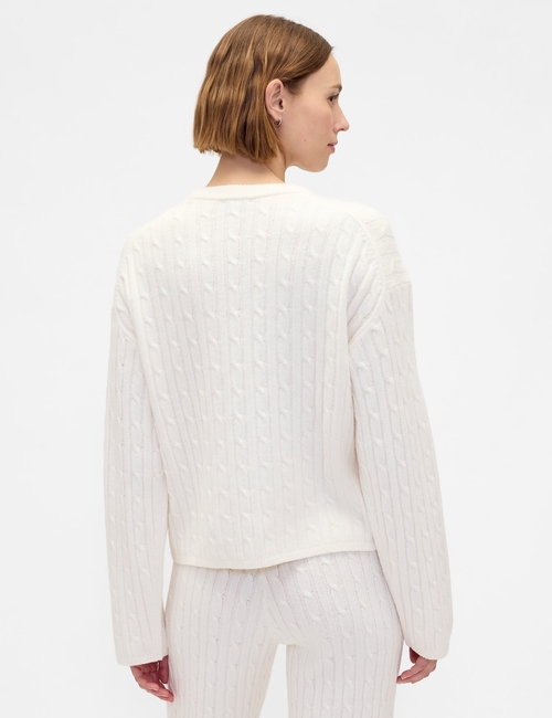 CashSoft Cable-Knit Crewneck Sweater