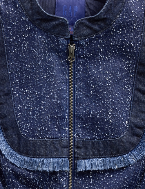 GapStudio Denim Tweed Fringe Jacket