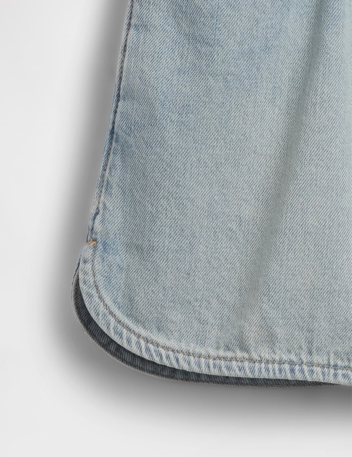 Kids High Rise Denim Easy Shorts
