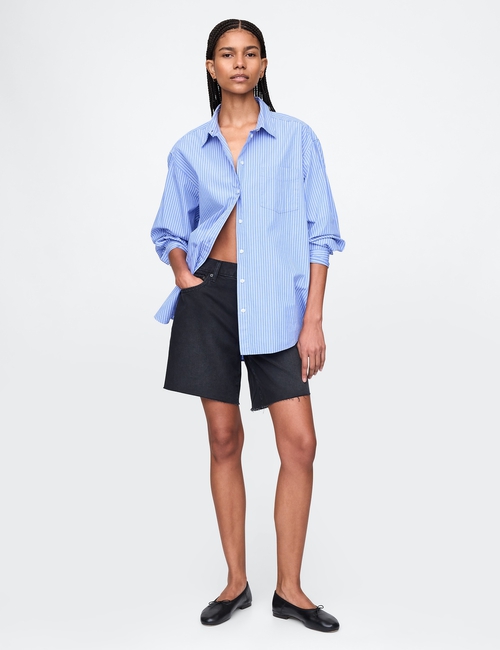 8" Mid Rise '90s Loose Denim Bermuda Shorts