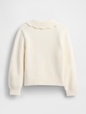 CASHSOFT COLLAR CABLE SWEATER
