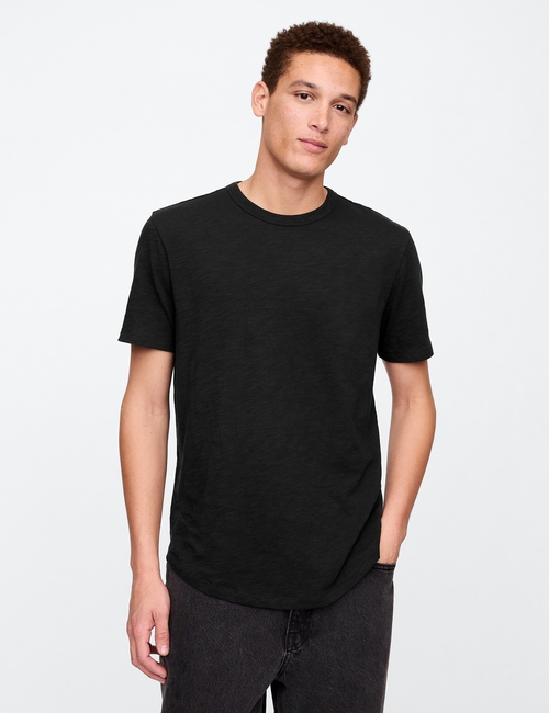 Lived-In Curved Hem Crewneck T-Shirt
