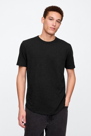 Lived-In Curved Hem Crewneck T-Shirt