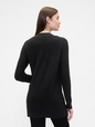Relaxed Shaker-Stitch Open-Front Cardigan