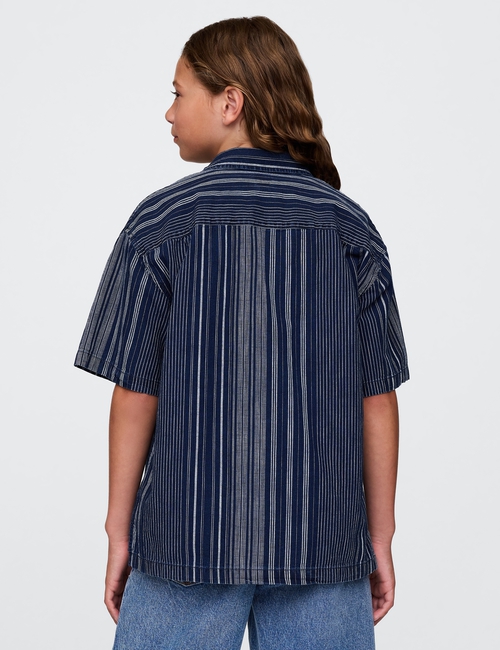 Kids Relaxed Indigo Stripe Shirt