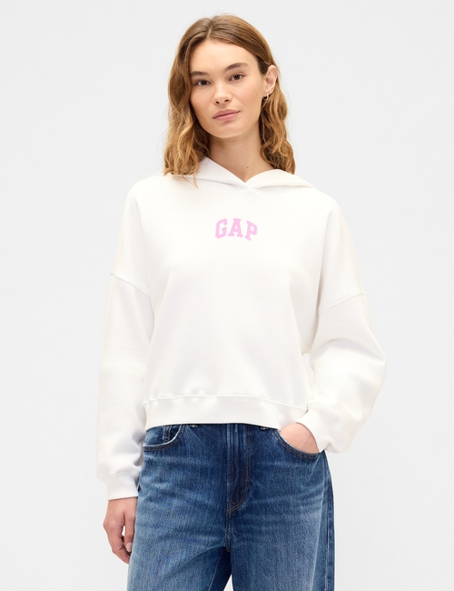 Relaxed Gap Mini-Logo Cropped Hoodie