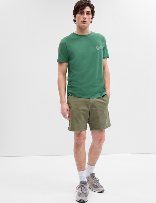 7" Essential Khaki Shorts with Washwell