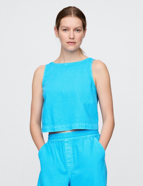 UltraSoft Denim Shell Tank Top