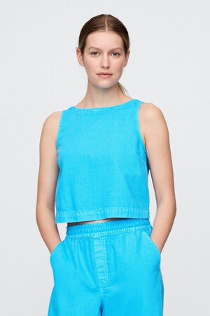 UltraSoft Denim Shell Tank Top
