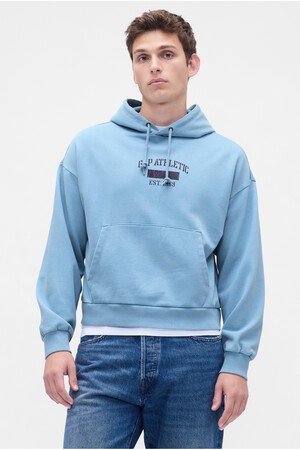 Heavyweight Oversized Logo Crop Hoodie