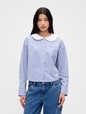 GAP X SL PETER PAN COLLAR CROPPED LS SHIRT