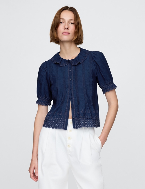 Gap × DÔEN Eyelet Shirt