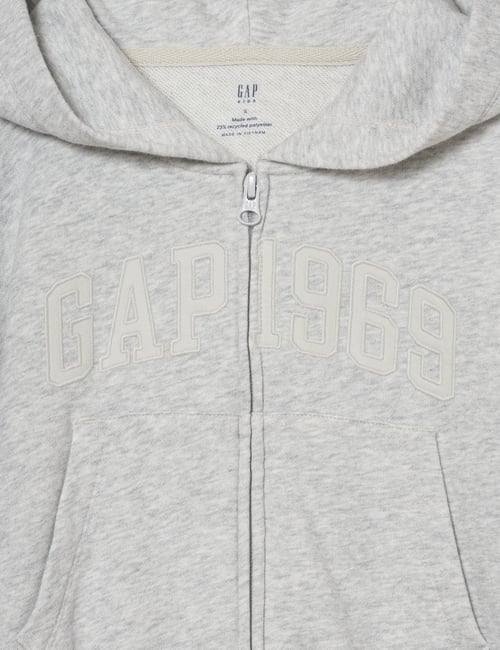 Kids VintageSoft Terry Oversized Crop Logo Zip Hoodie