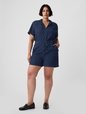 SS UTILITY ROMPER - MED JAFFREY DENIM