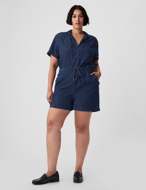 SS UTILITY ROMPER - MED JAFFREY DENIM