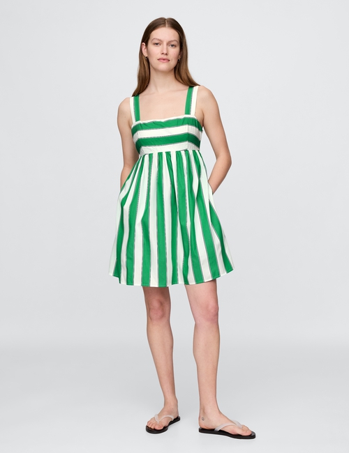 Poplin Tie-Back Mini Dress