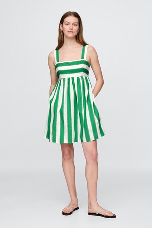 Poplin Tie-Back Mini Dress