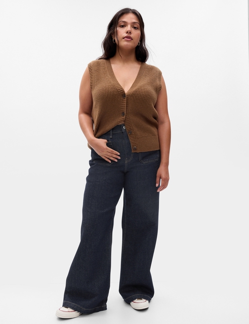 High Rise Stride Wide-Leg Jeans