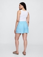 4" Mid Rise Pull-On Linen-Blend Shorts
