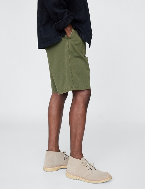 Pleated Khaki Shorts