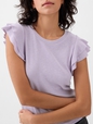 Essential Rib Flutter Sleeve Shirt