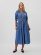 Denim Splitneck Midi Dress