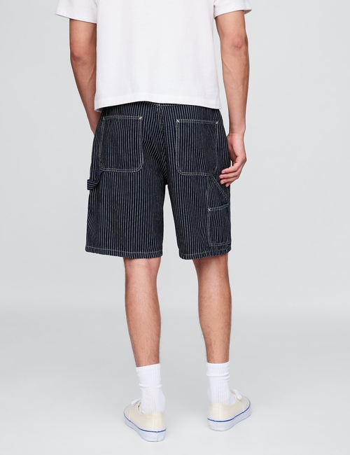 '90s Loose Denim Stripe Carpenter Shorts