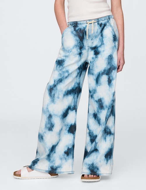Kids UltraSoft Denim Tie-Dye Easy Baggy Pants