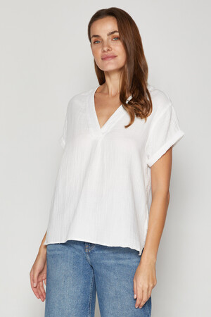 Gauze V-Neck Top