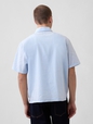 Linen-Cotton Relaxed Straight-Hem Shirt