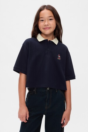 Gap × Disney Kids Pique Cropped Polo Shirt