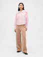 GAP X SL PETER PAN COLLAR CROPPED LS SHIRT